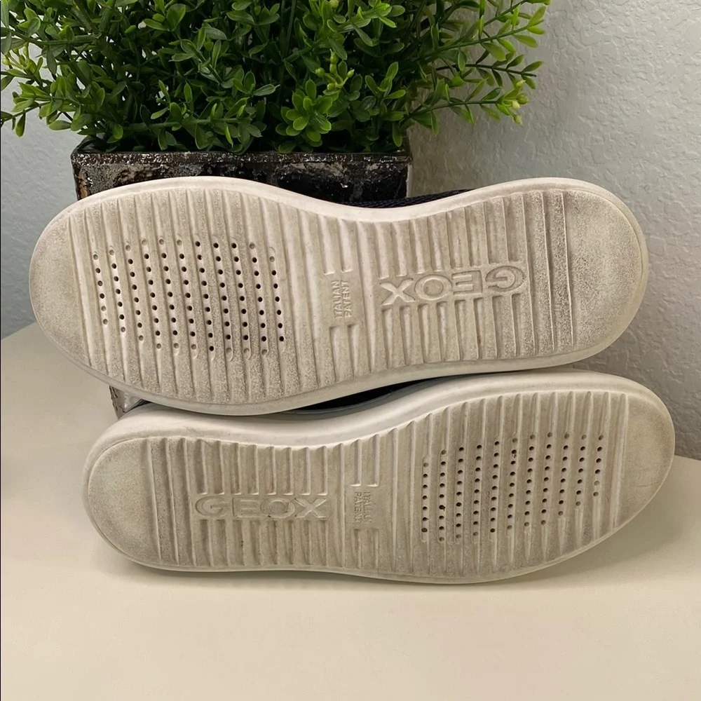 Geox Python Embossed Navy and Silver Sneakers Size 36 EU/6 US‎